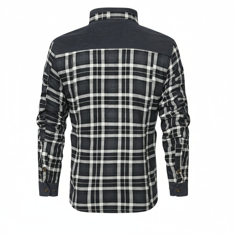 Sherpa-Lined Plaid Overshirt — colourway 24