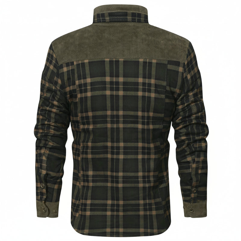 Sherpa-Lined Plaid Overshirt — colourway 19