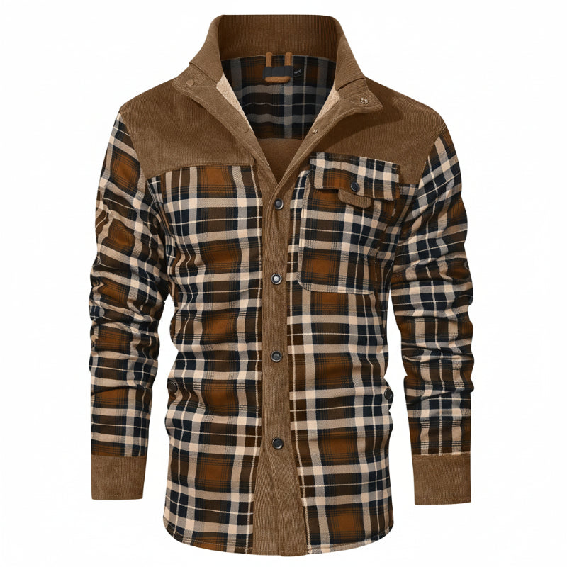 Sherpa-Lined Plaid Overshirt — colourway 4