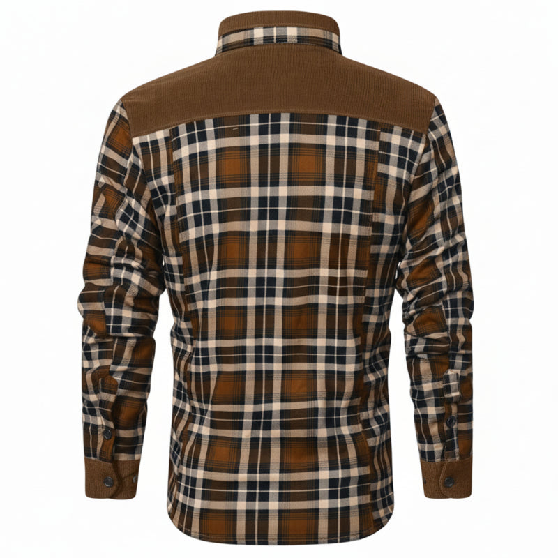 Sherpa-Lined Plaid Overshirt — colourway 21