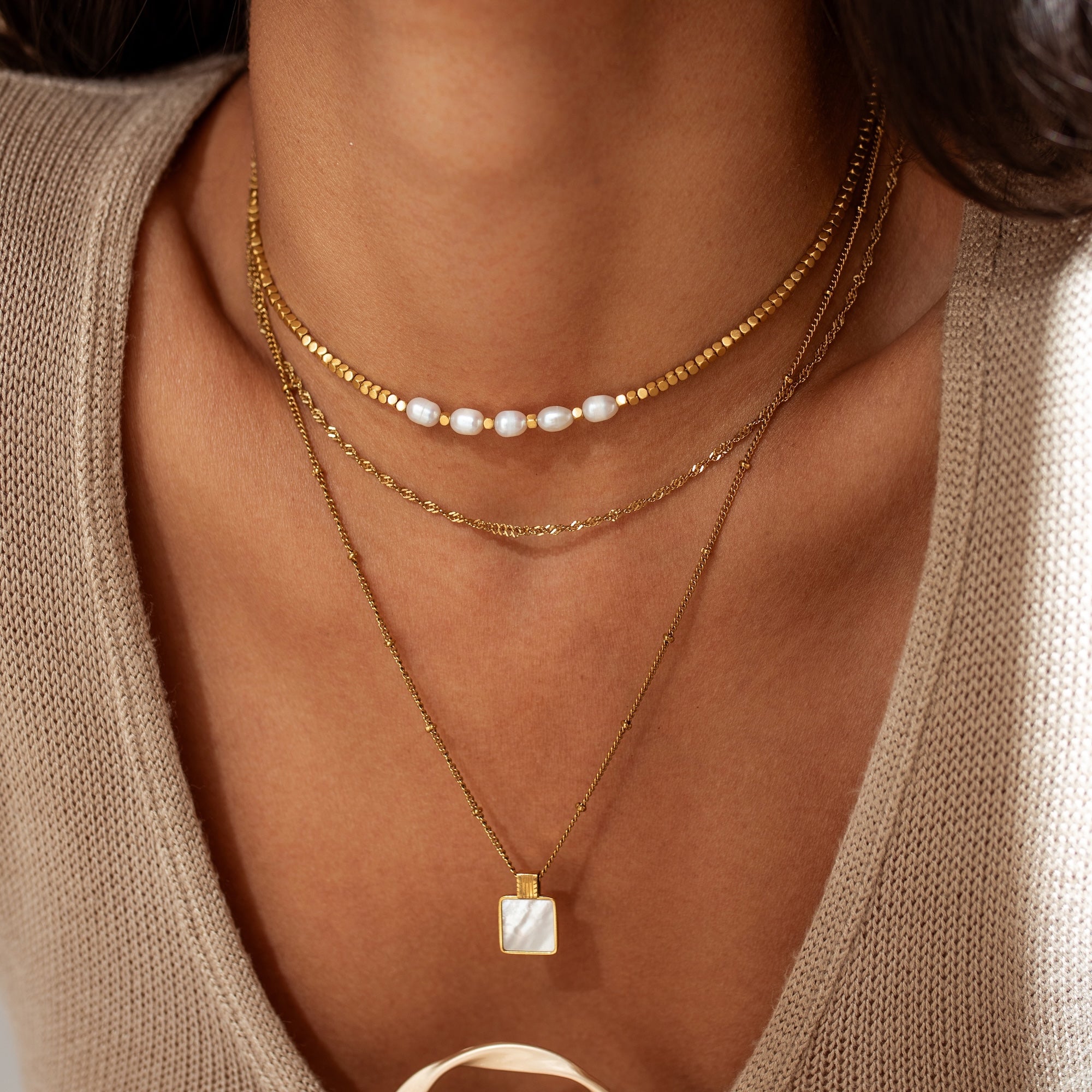 CANNES Pearl Beaded Necklace