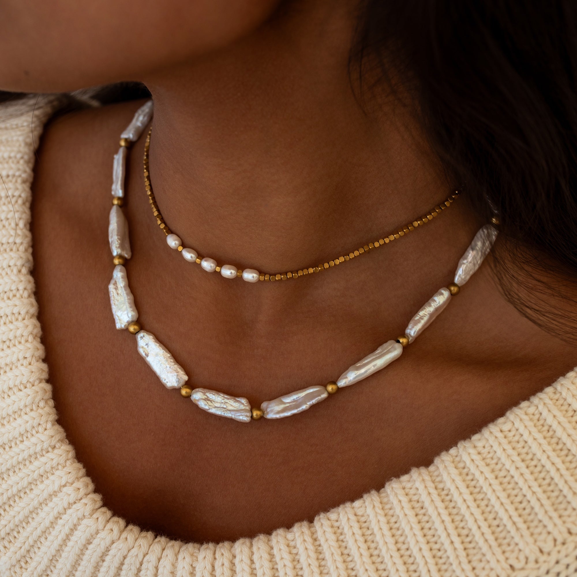 CANNES Pearl Beaded Necklace