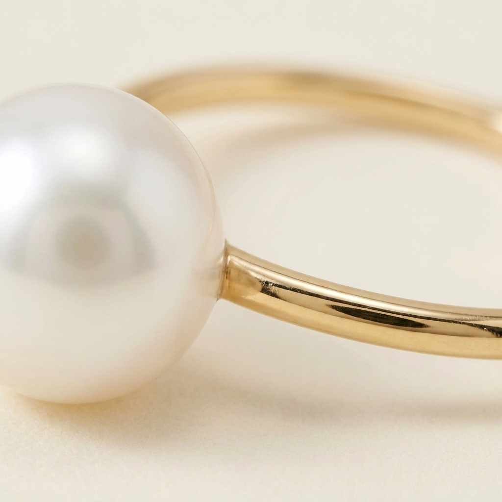 SORRENTO Pearl Ring — macro detail of pearl luster