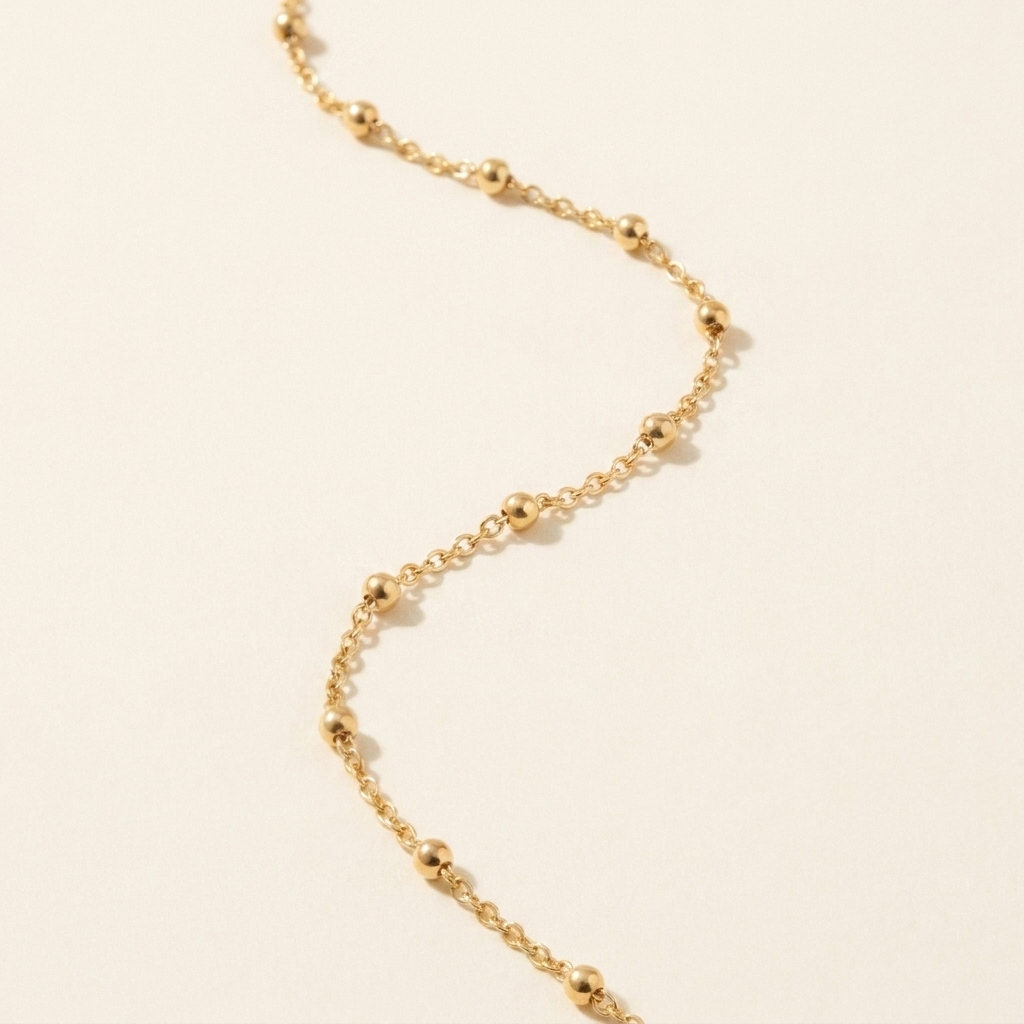 SANREMO Beaded Anklet — flat lay top view