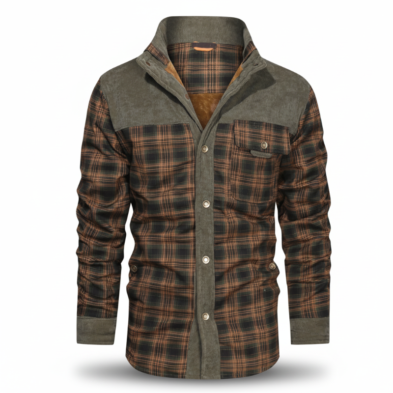 Sherpa-Lined Plaid Overshirt — colourway 2