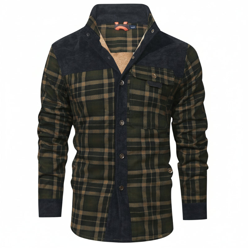 Sherpa-Lined Plaid Overshirt — colourway 3