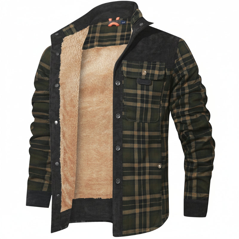 Sherpa-Lined Plaid Overshirt — colourway 11