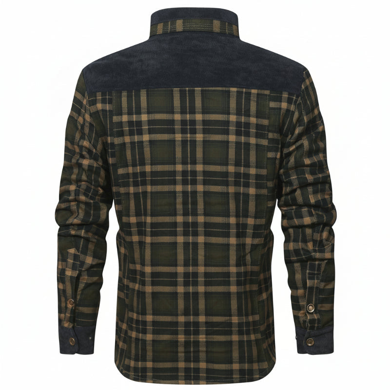 Sherpa-Lined Plaid Overshirt — colourway 20