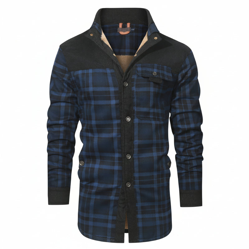 Sherpa-Lined Plaid Overshirt — colourway 9