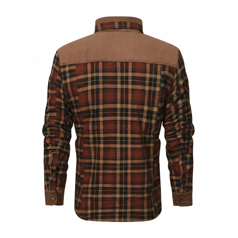 Sherpa-Lined Plaid Overshirt — colourway 22