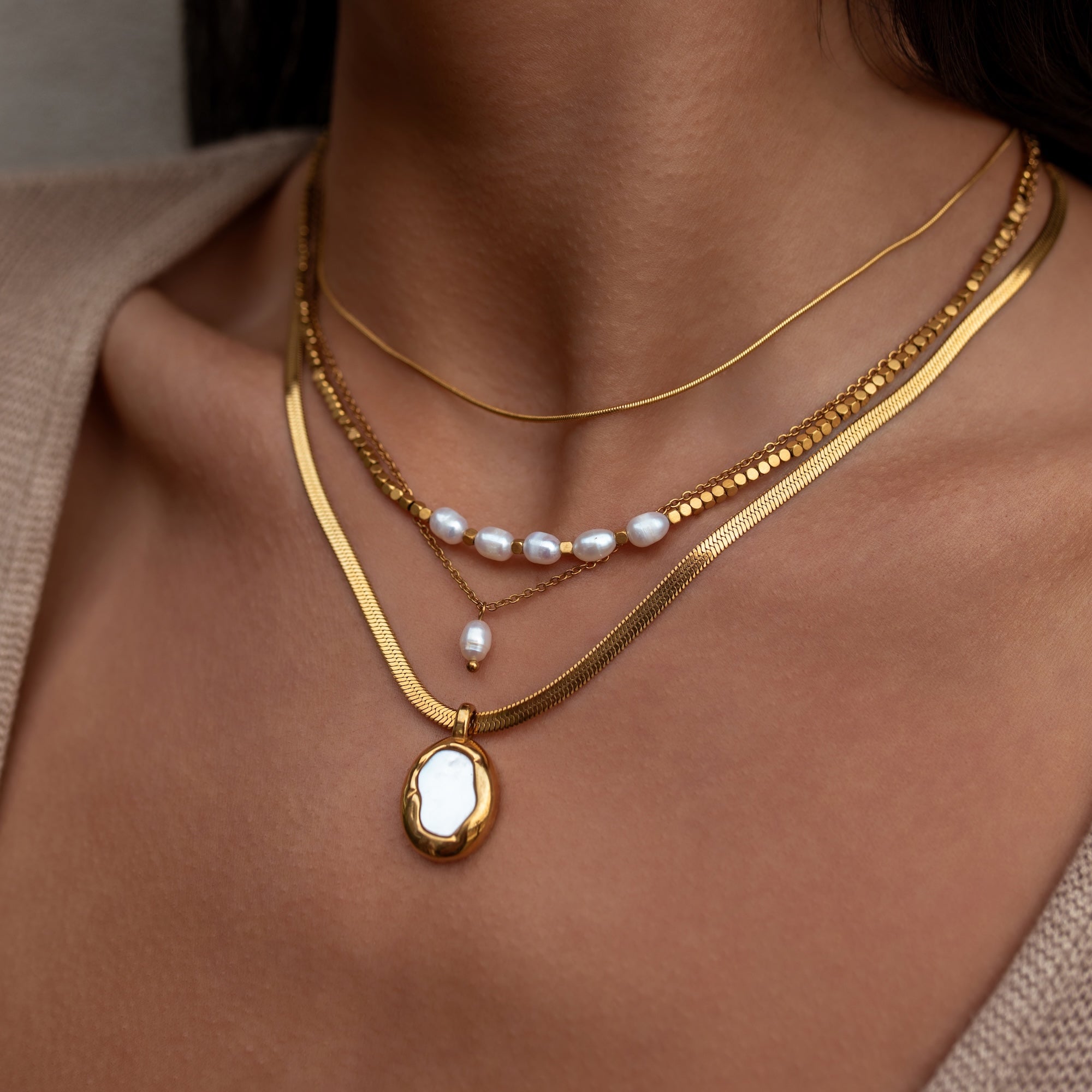 CANNES Pearl Beaded Necklace