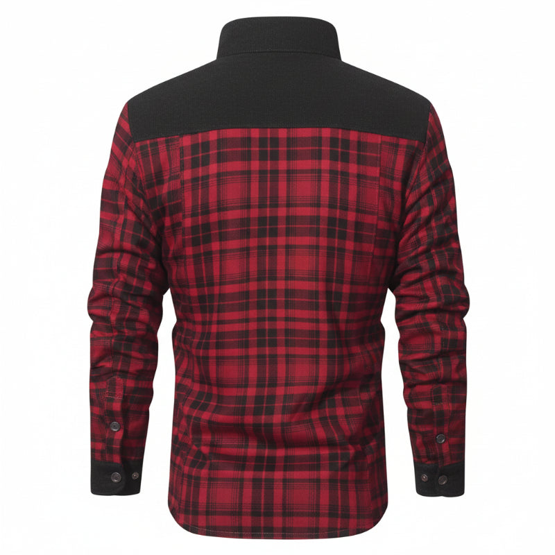 Sherpa-Lined Plaid Overshirt — colourway 26