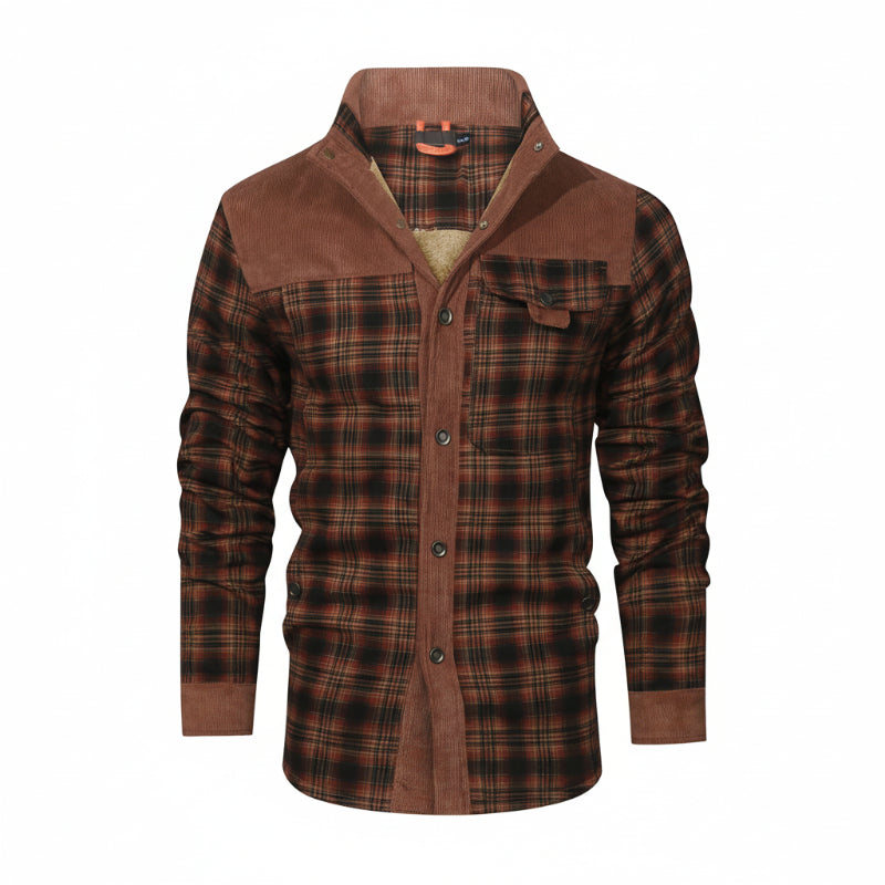 Sherpa-Lined Plaid Overshirt — colourway 6