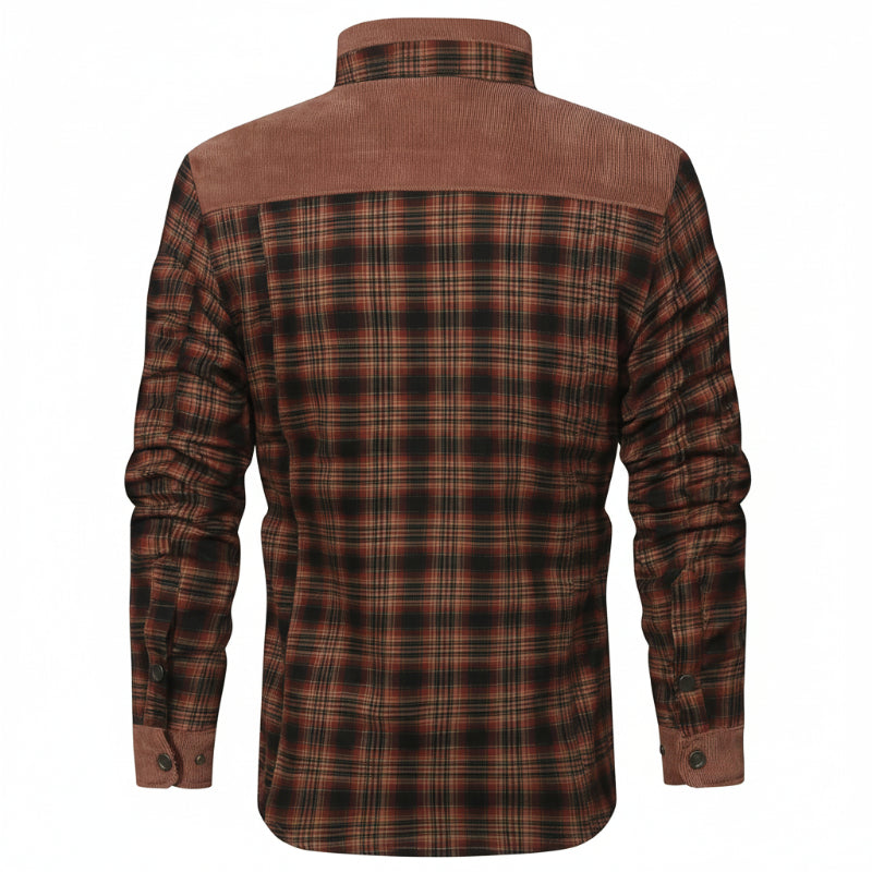 Sherpa-Lined Plaid Overshirt — colourway 23
