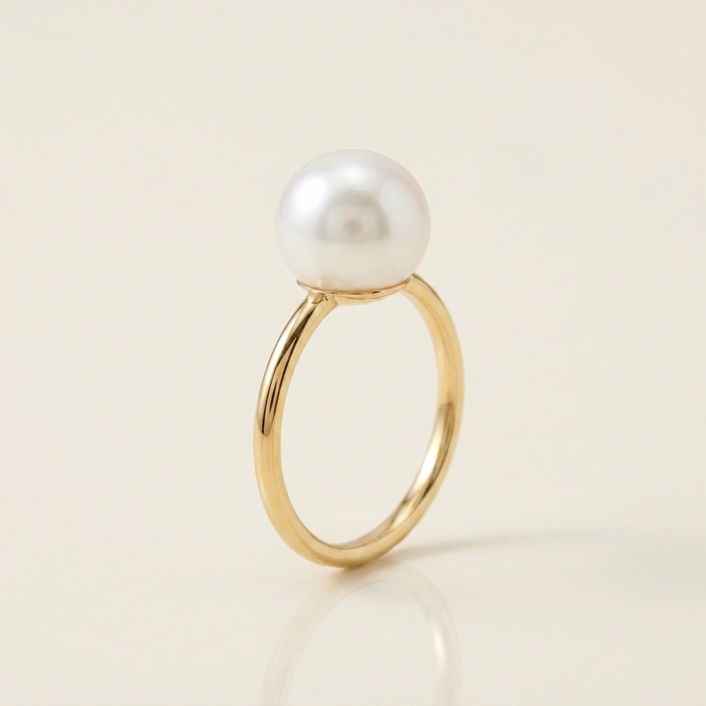SORRENTO Pearl Ring — three-quarter upright view