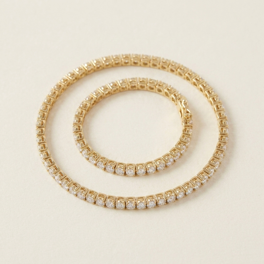 MONTE-CARLO Tennis Bracelet — top view in open coil