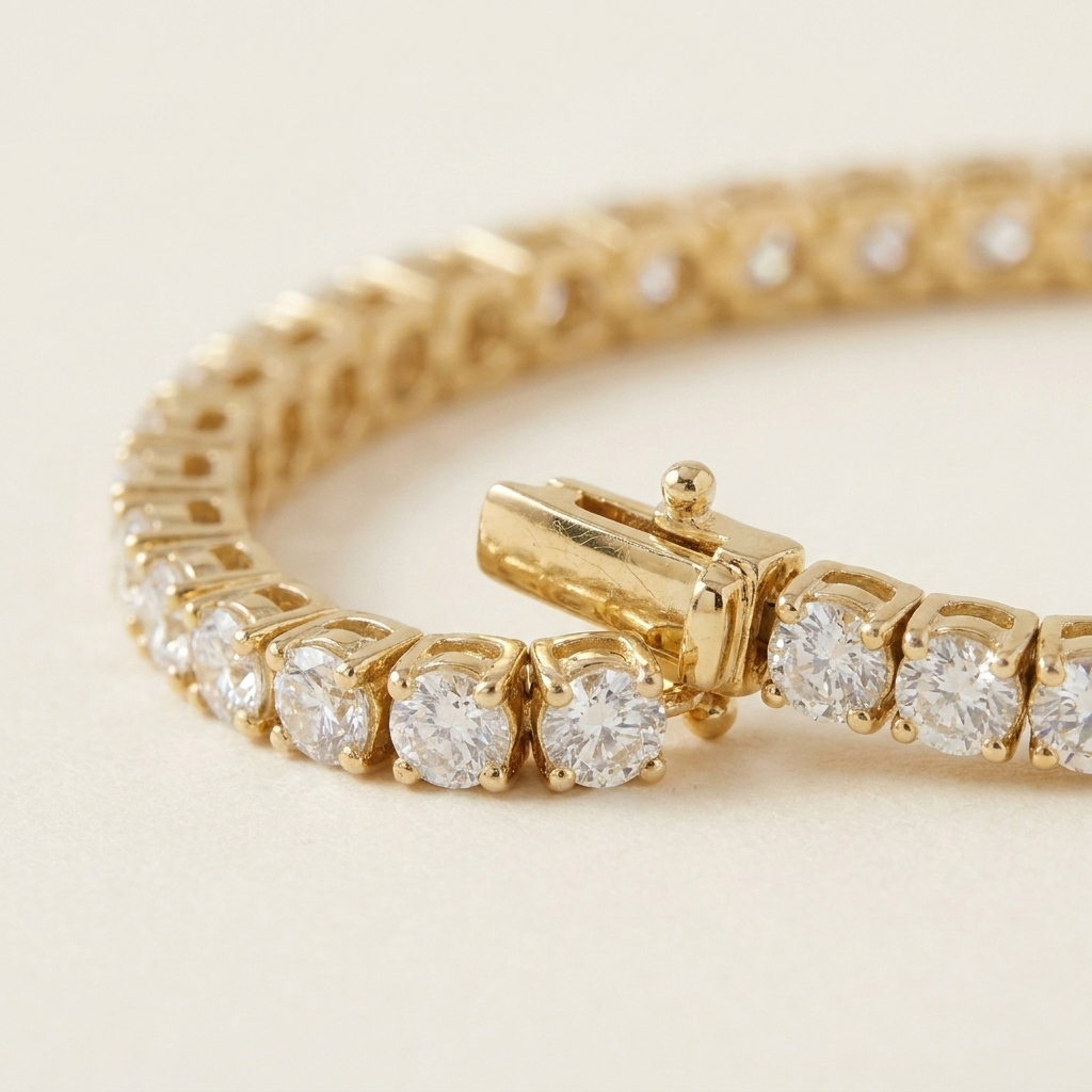 MONTE-CARLO Tennis Bracelet — macro detail of stone settings