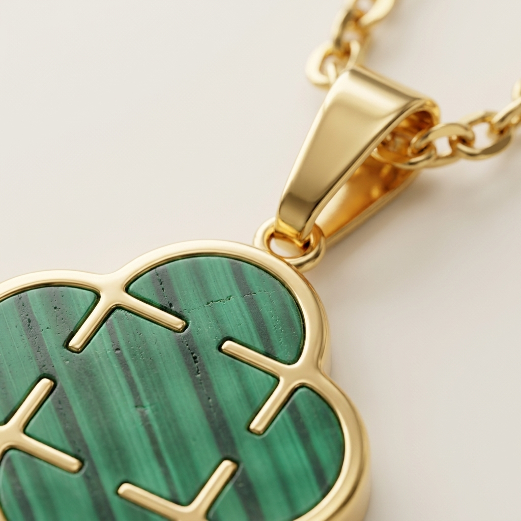 VENDÔME Clover Necklace — macro detail of clover pendant